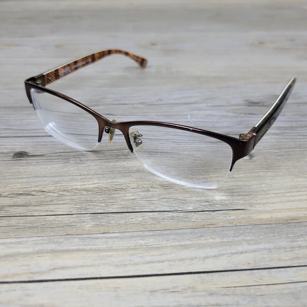 Coach Eyeglass Frames HC 5038 Montana 9076 Satin Brown Half Rim Womens 52-17-135